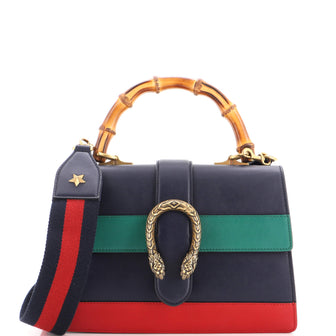 Gucci Dionysus Bamboo Top Handle Bag Colorblock Leather Medium