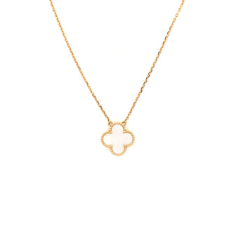 Van Cleef & Arpels Vintage Alhambra Pendant Necklace 18K Yellow Gold and Mother of Pearl