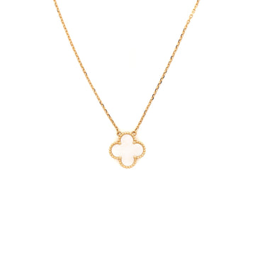 Van Cleef & Arpels Vintage Alhambra Pendant Necklace 18K Yellow Gold and Mother of Pearl