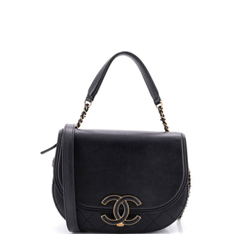 Chanel Coco Curve Flap Messenger Calfskin and Quilted Goatskin Small