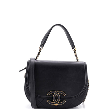 Chanel Coco Curve Flap Messenger Calfskin and Quilted Goatskin Small