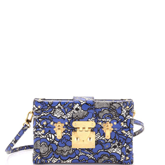 Louis Vuitton Petite Malle Handbag Lace Print Leather Small