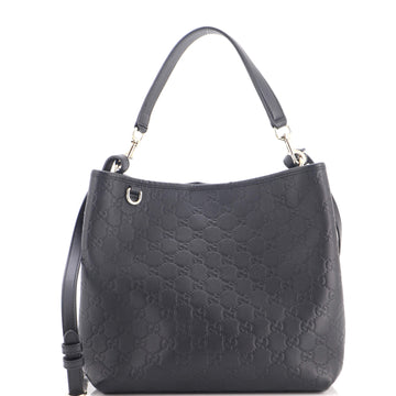 Gucci GG Emblem Bucket Bag GG Embossed Leather Medium