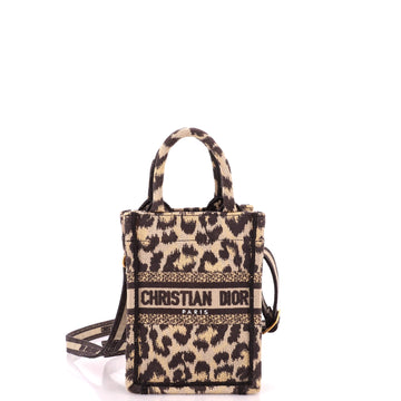 Christian Dior Book Tote Mizza Embroidered Canvas Vertical
