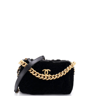 Chanel CC 2-Way Zip Bowler Camellia Velvet