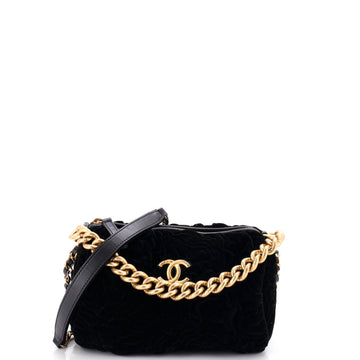 Chanel CC 2-Way Zip Bowler Camellia Velvet