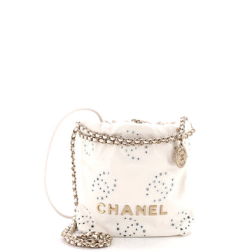 Chanel 22 Chain Hobo CC Eyelet Embroidered Calfskin Mini