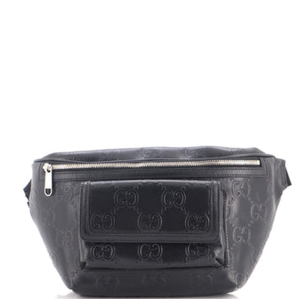 Gucci Front Pocket Belt Bag GG Embossed Perforated Leather