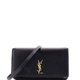 Saint Laurent Classic Monogram Phone Holder Shoulder Bag Leather