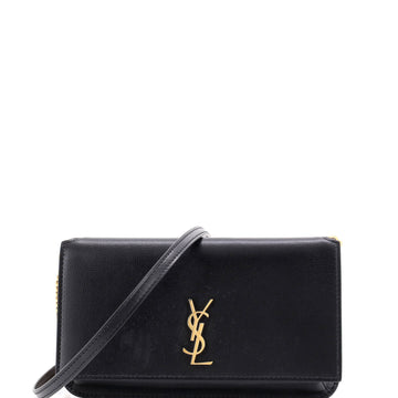 Saint Laurent Classic Monogram Phone Holder Shoulder Bag Leather
