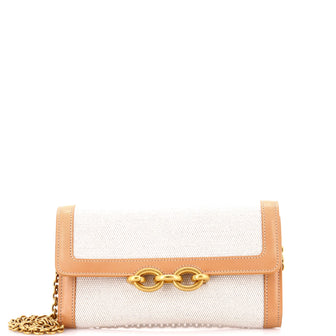 Saint Laurent Le Maillon Chain Wallet Canvas with Leather
