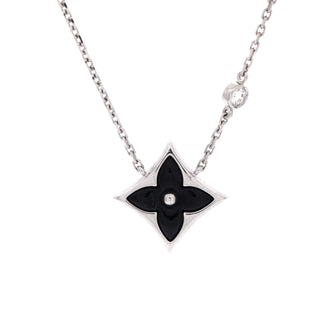 Louis Vuitton Color Blossom BB Star Pendant Necklace 18K White Gold with Onyx and Diamond
