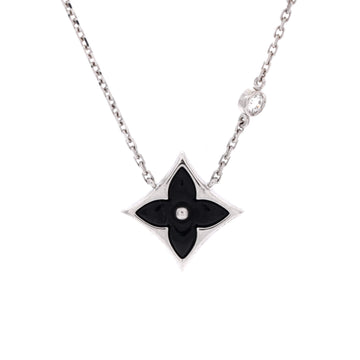 Louis Vuitton Color Blossom BB Star Pendant Necklace 18K White Gold with Onyx and Diamond
