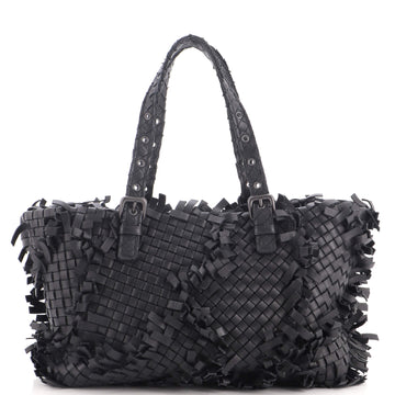 Bottega Veneta Lido Patchwork Tote Fringe Intrecciato Nappa Large