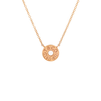 Tiffany & Co. 1837 Circle Pendant Necklace 18K Rose Gold with Diamond