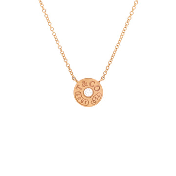 Tiffany & Co. 1837 Circle Pendant Necklace 18K Rose Gold with Diamond