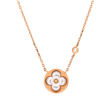 Louis Vuitton Color Blossom BB Sun Pendant Necklace 18K Rose Gold with Mother of Pearl and Diamond