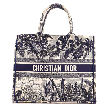 Christian Dior Book Tote Embroidered Canvas Large