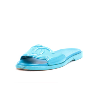 Chanel Women's CC Slide Sandals Patent