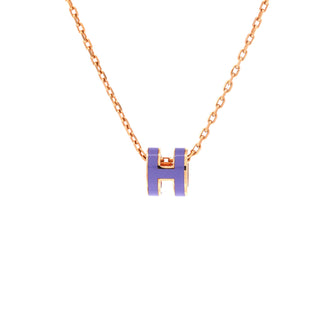 Hermes Pop H Pendant Chain Necklace Metal and Enamel Mini