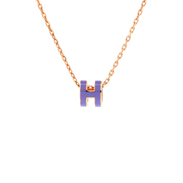 Hermes Pop H Pendant Chain Necklace Metal and Enamel Mini