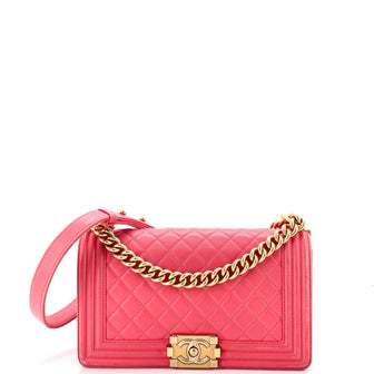 Chanel Boy Flap Bag Quilted Calfskin Old Medium