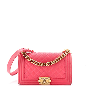 Chanel Boy Flap Bag Quilted Calfskin Old Medium