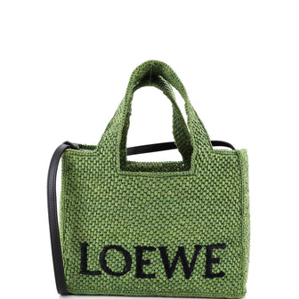 Loewe Paula's Ibiza Logo Convertible Tote Raffia Small
