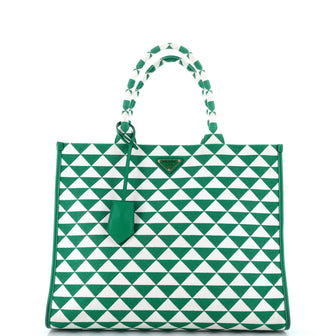 Prada Symbole Shopper Tote Jacquard Large