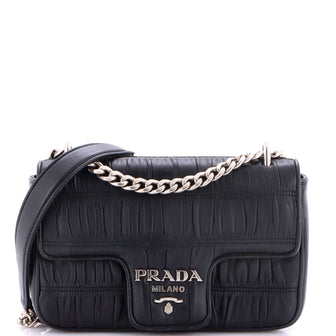 Prada Chain Flap Shoulder Bag Nappa Gaufre Small