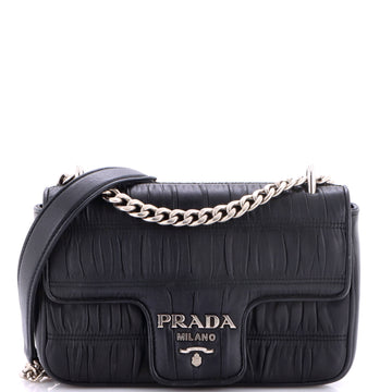 Prada Chain Flap Shoulder Bag Nappa Gaufre Small