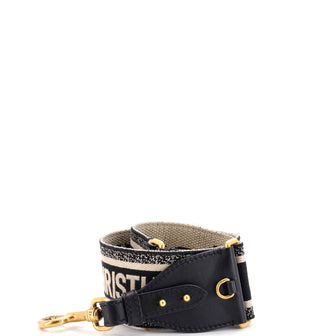 Christian Dior Logo Shoulder Strap Embroidered Canvas