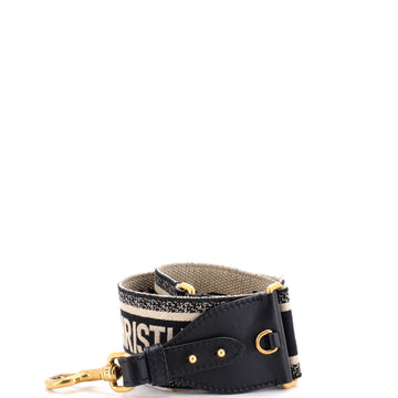 Christian Dior Logo Shoulder Strap Embroidered Canvas