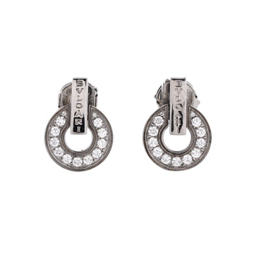 Bvlgari Bvlgari Bvlgari Openwork Earrings 18K White Gold with Diamonds