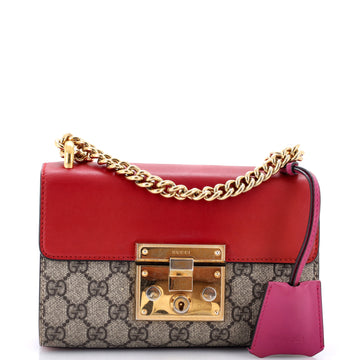 Gucci Padlock Shoulder Bag GG Coated Canvas and Leather Small