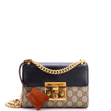 Gucci Padlock Shoulder Bag GG Coated Canvas and Leather Small