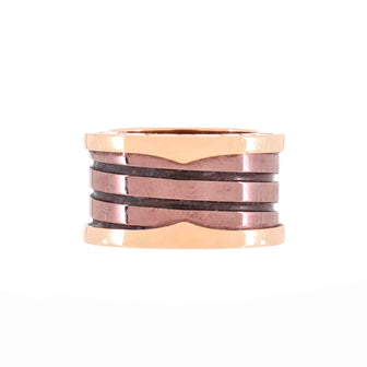 Bvlgari B.Zero1 Three Band Ring 18K Rose Gold and Ceramic