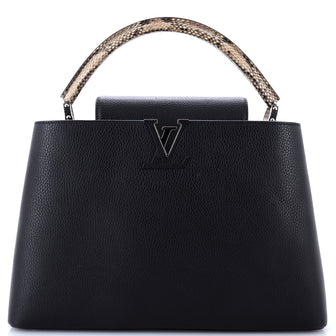 Louis Vuitton Capucines Bag Leather with Python MM