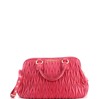 Miu Miu Zip Around Bauletto Bag Matelasse Leather Medium