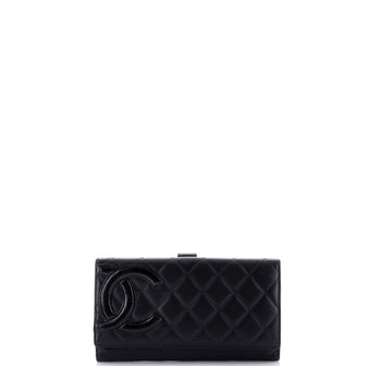 Chanel Cambon L-Double Wallet Quilted Calfskin Long