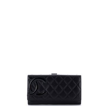 Chanel Cambon L-Double Wallet Quilted Calfskin Long