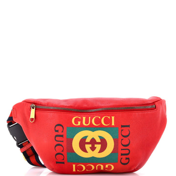Gucci Logo Belt Bag Printed Leather Medium