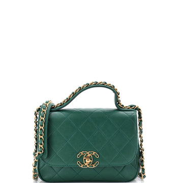 Chanel Chain Infinity Top Handle Bag Quilted Lambskin Mini