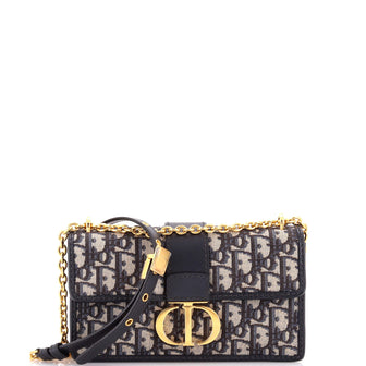 Christian Dior 30 Montaigne Chain Flap Bag Oblique Canvas East West