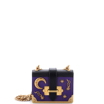 Prada Cahier Crossbody Bag Embellished Leather Micro