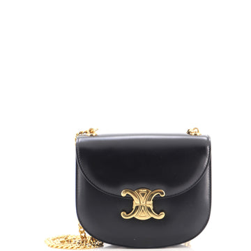 Celine Triomphe Besace Clea Chain Flap Bag Leather