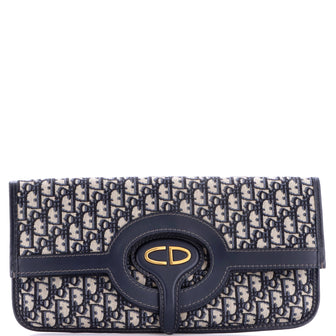Christian Dior Fold Over Clutch Oblique Canvas