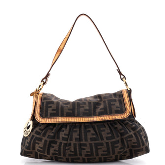 Fendi Chef Flap Bag Zucca Canvas Small