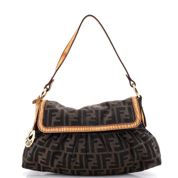 Fendi Chef Flap Bag Zucca Canvas Small
