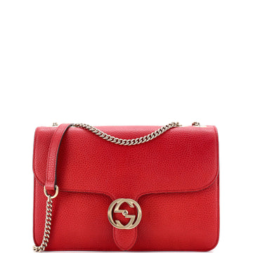 Gucci Interlocking Shoulder Bag Leather Medium